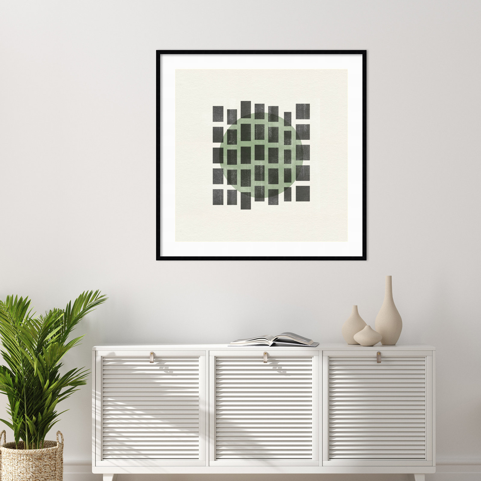 Leia "Minimalist Japandi 01" Print, 41" H x 41" W, Black
