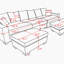 Canapé modulaire modulaire, canapé convertible surdimensionné à 5 places en forme de L et de U, tissu en velours côtelé-1117076576