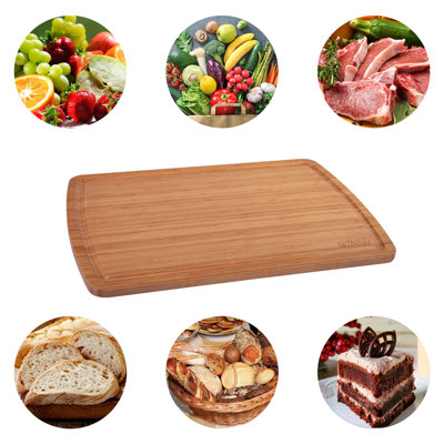 Bamboo Cutting Board for Kitchen-Wooden Butcher Block for Turkey, Meat,BBQ