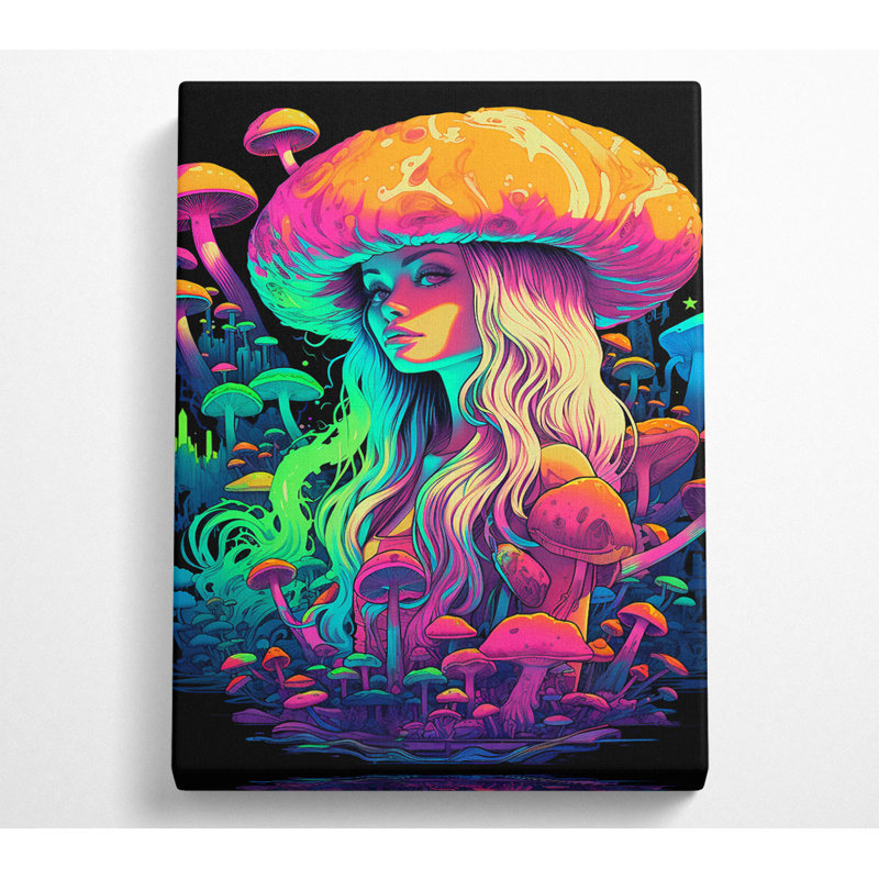 Mushroom Lady - Single Picture Frame Print on Canvas, 142.2cm H x 101.6cm W x 10cm D