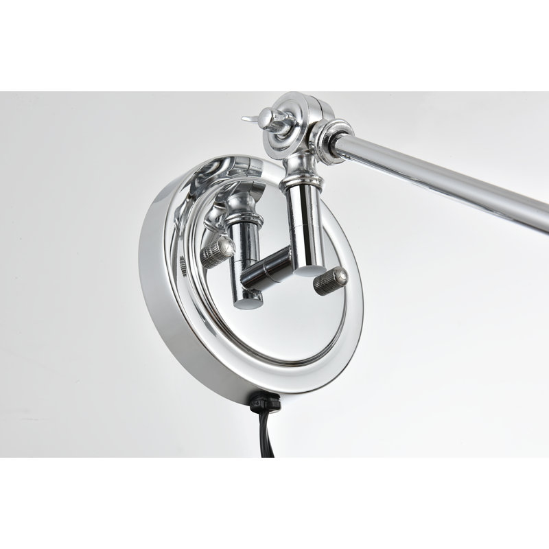Applique murale articulée en fer Pruett, Chrome