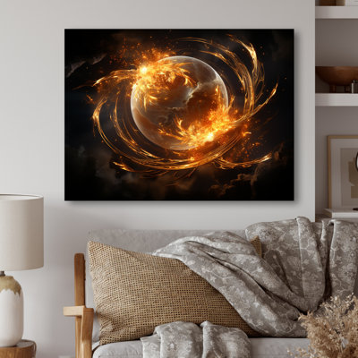 Verre de feu saturn planète I - art mural en métal Planète de l'espace