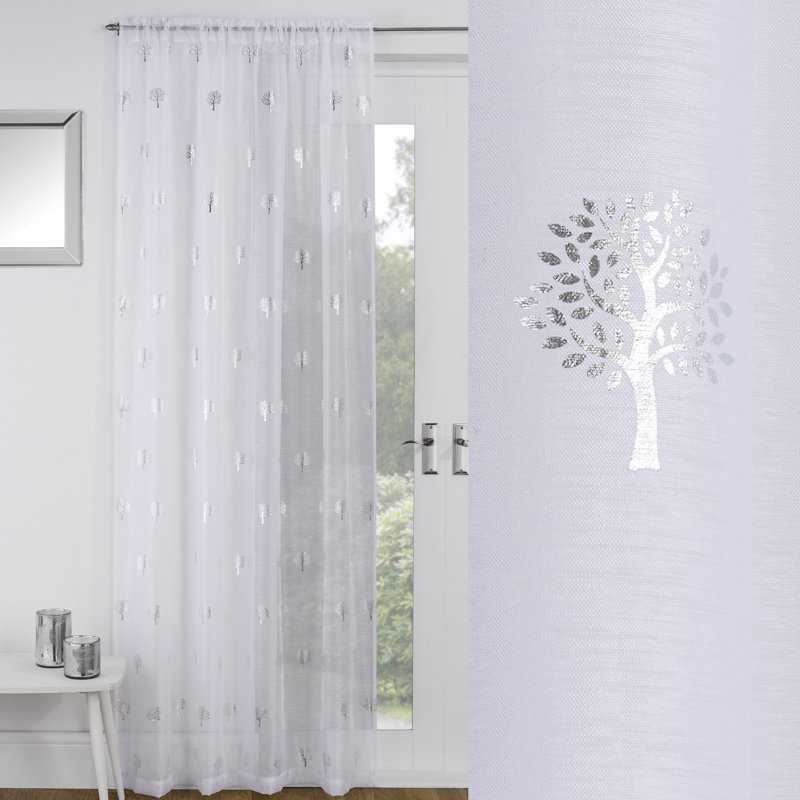 Langmann Semi Sheer Curtain Single Panel, 140 W x 229 D cm, White