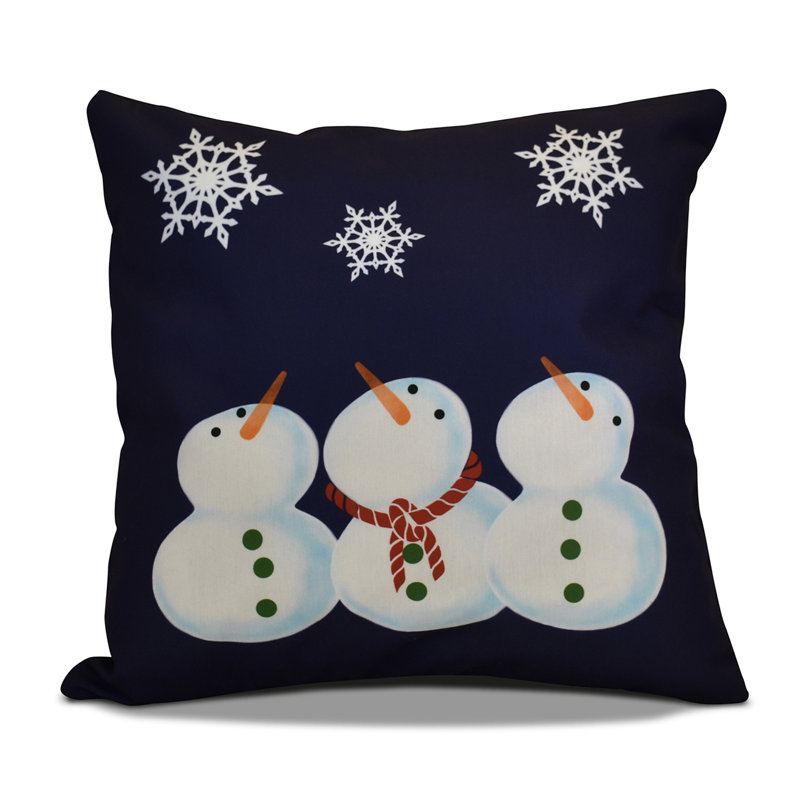 Coastal Christmas Reversible Throw Pillow, 16" x 16" , Navy Blue