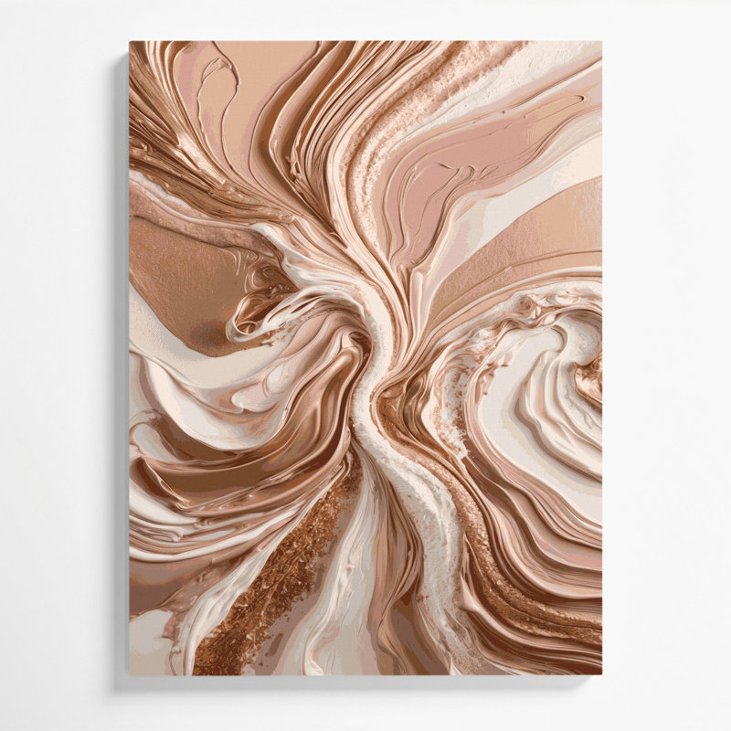 Abstrait art fluide sur toile grise 79, H 14 po x l 11 po