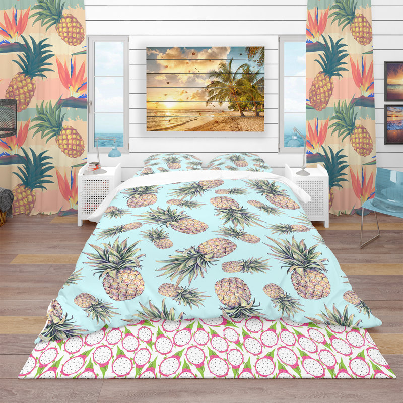 Ensemble de housse de couette tropical, Housse de couette très grand + 2 taies décoratives