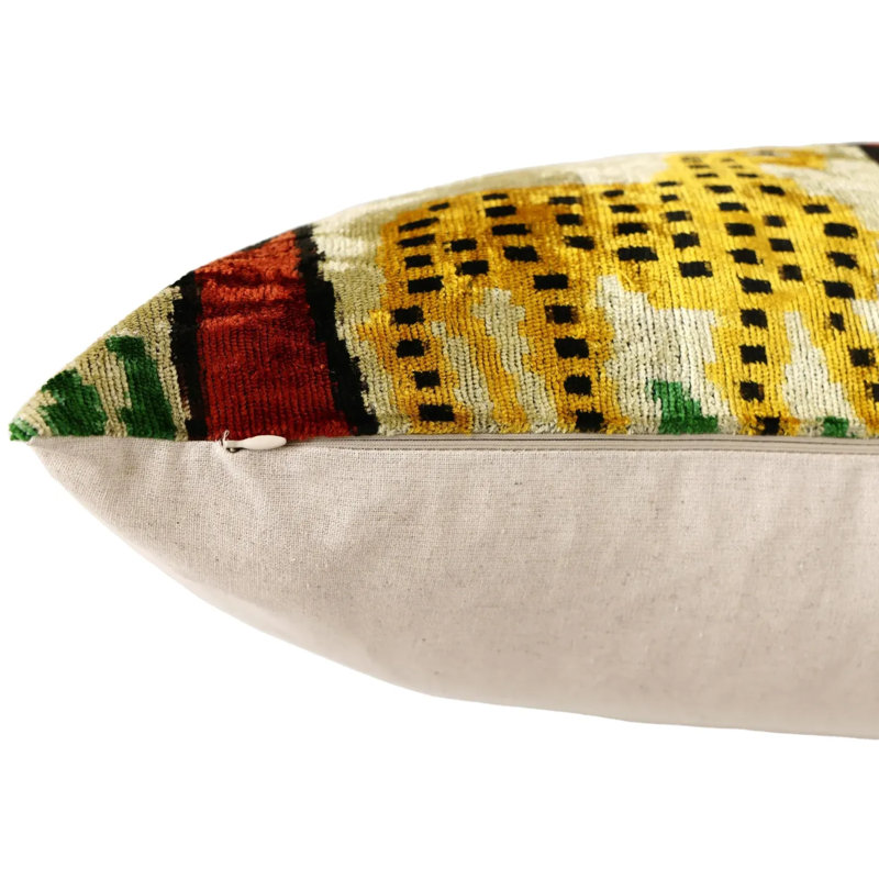 Coussin en velours de soie Safari