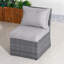 Grey Pe Rattan Modular Garden Sofa Set With Waterproof Storage, Powder-coated Iron Frame-1124468713
