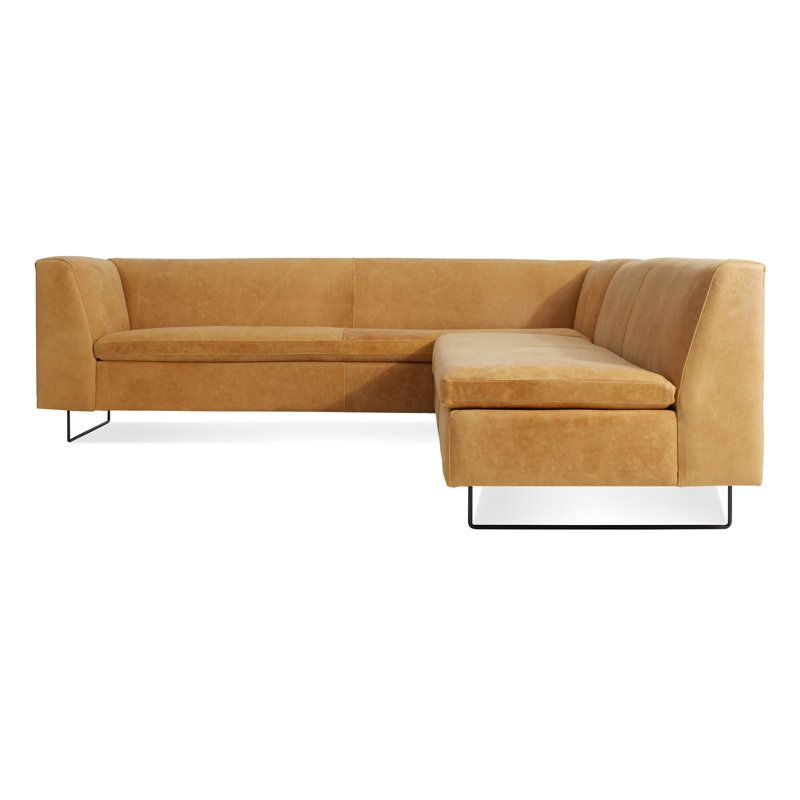 Bonnie And Clyde Sectional, Camel Genuine Leather
