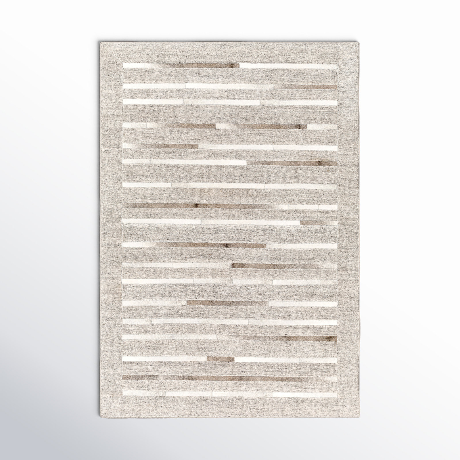 Giselle Hand-Woven Striped Cowhide Rug, Rectangle 5' x 7'6"