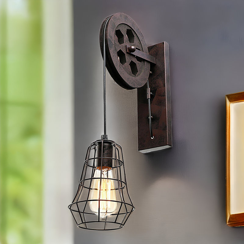Lampe murale rétro en fer