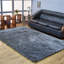 Tapis rectangulaires en polyester touffeté à la main VillaGrove | Noir blanc | Conception solide | Tapis de salon, chambre à coucher