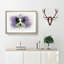 Border Collie in the Purple Flowers in Abstract - Picture Frame Painting Print-55679429-55679431