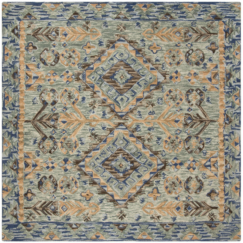 Tapis en laine touffeté à la main Deyoung, Carré 5 pi