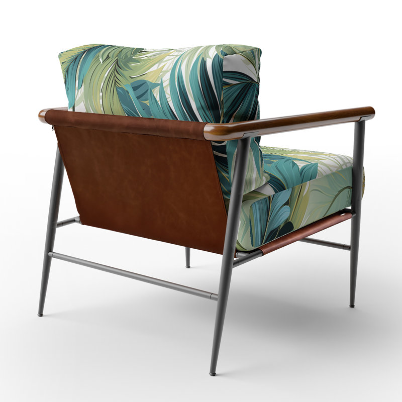 Chaise avec accoudoirs rembourrée Palm Oasis, Noir