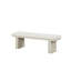 Modern Farmhouse Counter Height Bench with Plinth Base and Fabric Upholstery in Natural Finish