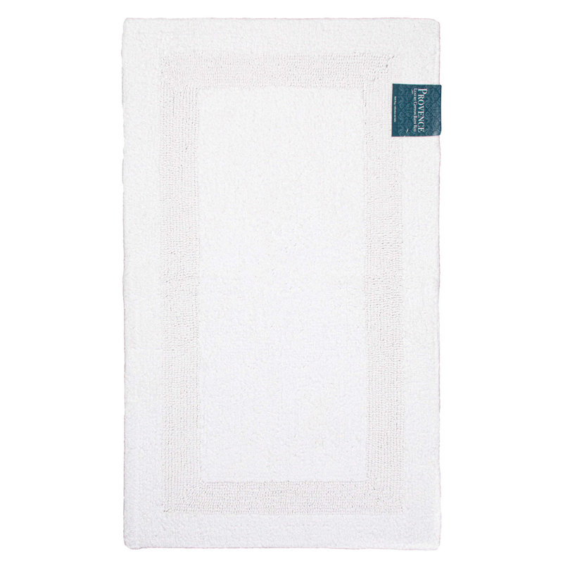 Provence 100% Cotton Bath Rug, 20" W x 32" L, White