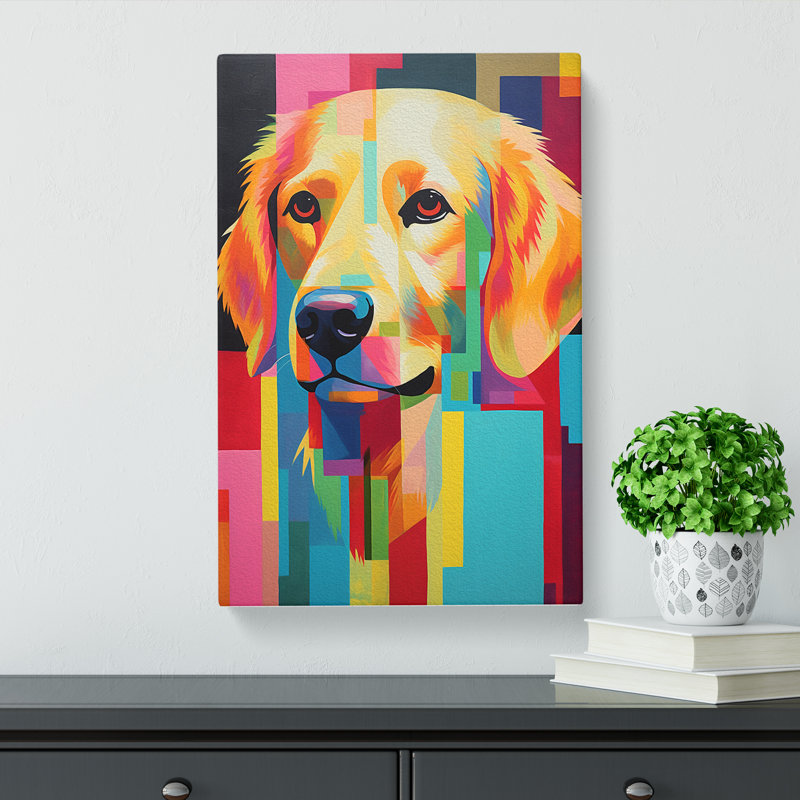 Golden Retriever Constructivism - No Frame Print, 60cm H x 40cm W x 3cm D