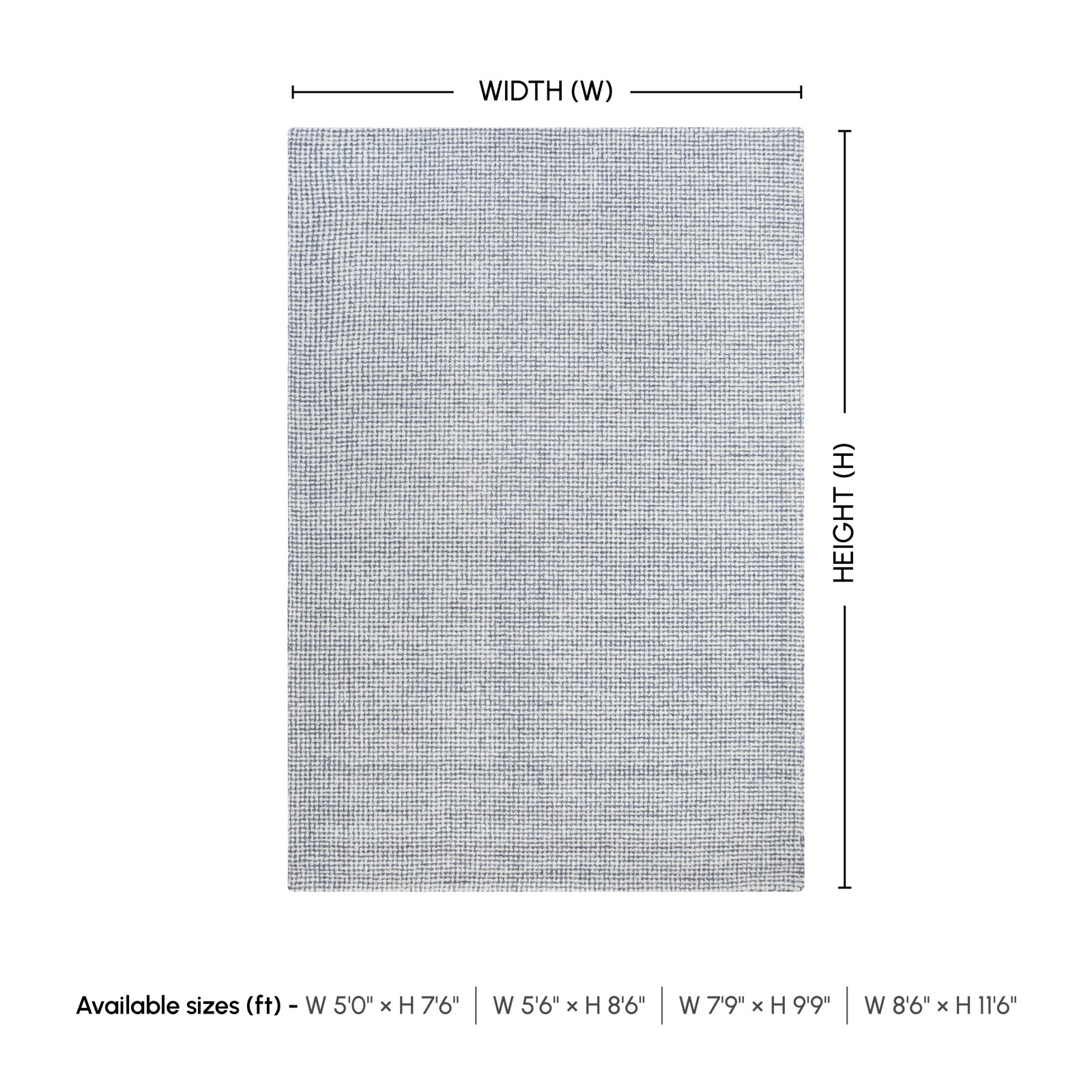 Askino Hand-Tufted Wool Area Rug, Blue, Rectangle 7'9" x 9'9"