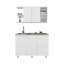 Ensemble d'armoires de cuisine, 6 portes, 9 tablettes, blanc - Cuisine