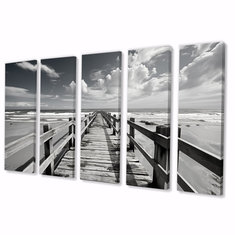 «Monochome Florida Boardwalk», art mural Floride