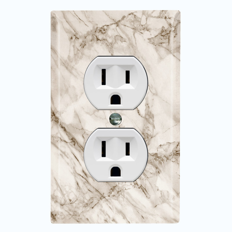 Plaque murale 1 sortie, Beige / Blanc