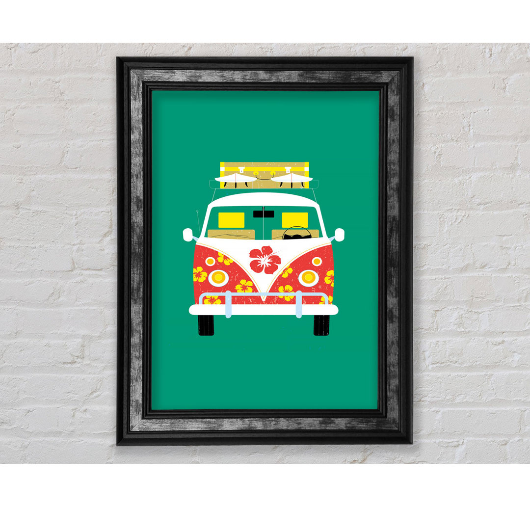 VW Camper Van Holiday Time Gerahmter Druck