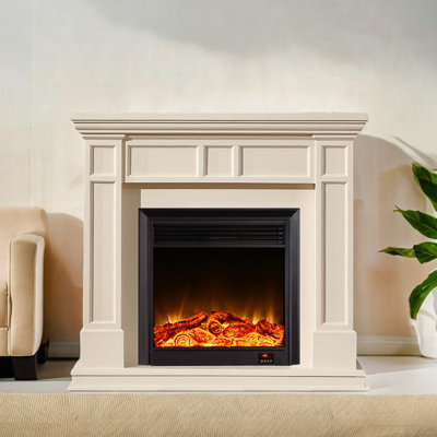 Simple American style solid wood fireplace cabinet