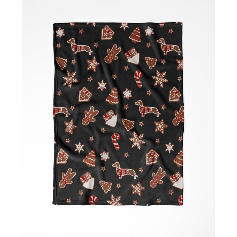 Jeté en velours de coton Ginger All The Way Holiday, Gris anthracite