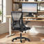 Chaise de bureau ergonomique avec accoudoirs relevables et soutien lombaire, noire