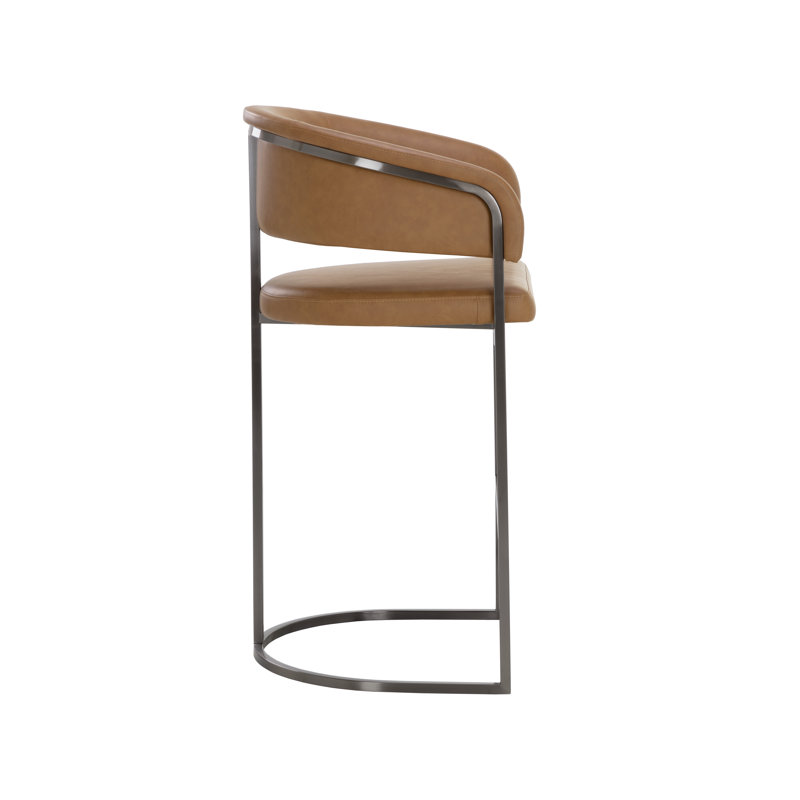 Upholstered Stool with Metal Frame, Bar Stool (30" Seat Height)