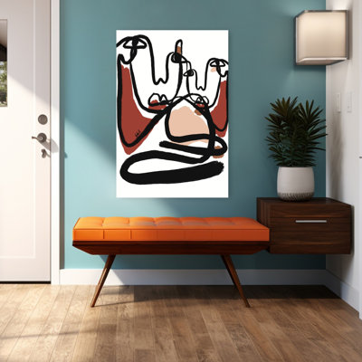 Art mural contemporain contemporain entrelacé abstrait visages abstraits