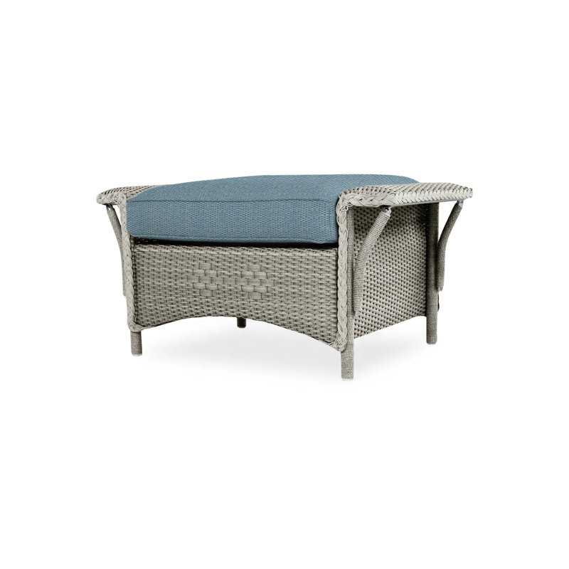 Nantucket Outdoor Ottoman, Rumba Stonewashed, Pewter