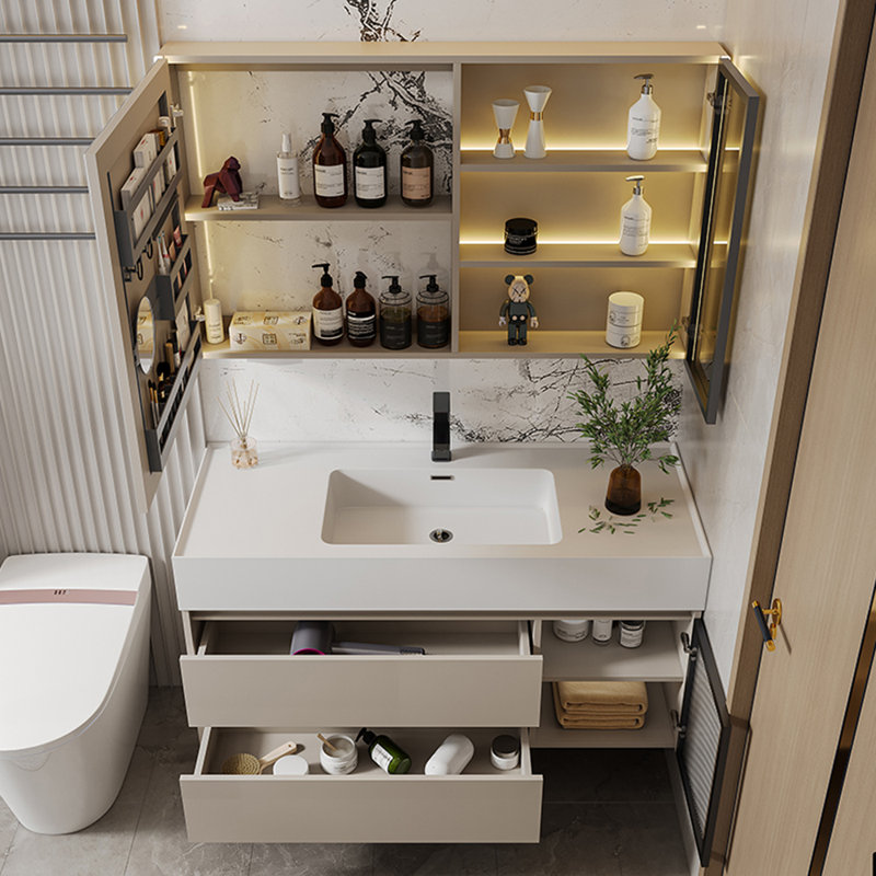 Modern simple light luxury style bathroom cabinet
