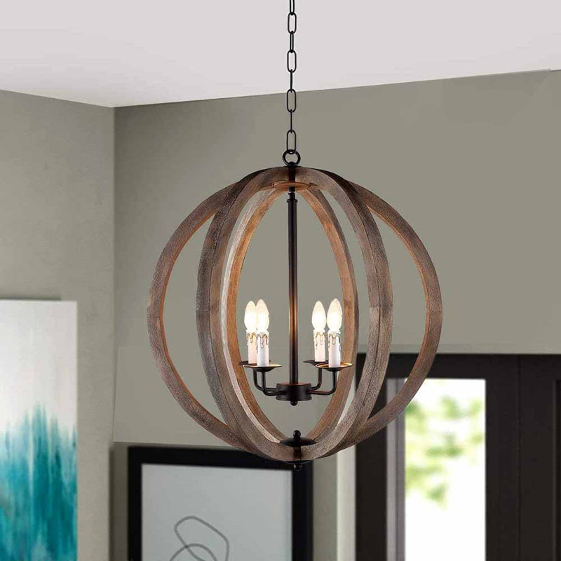 Allaryce 4 - Light Dimmable Globe Chandelier