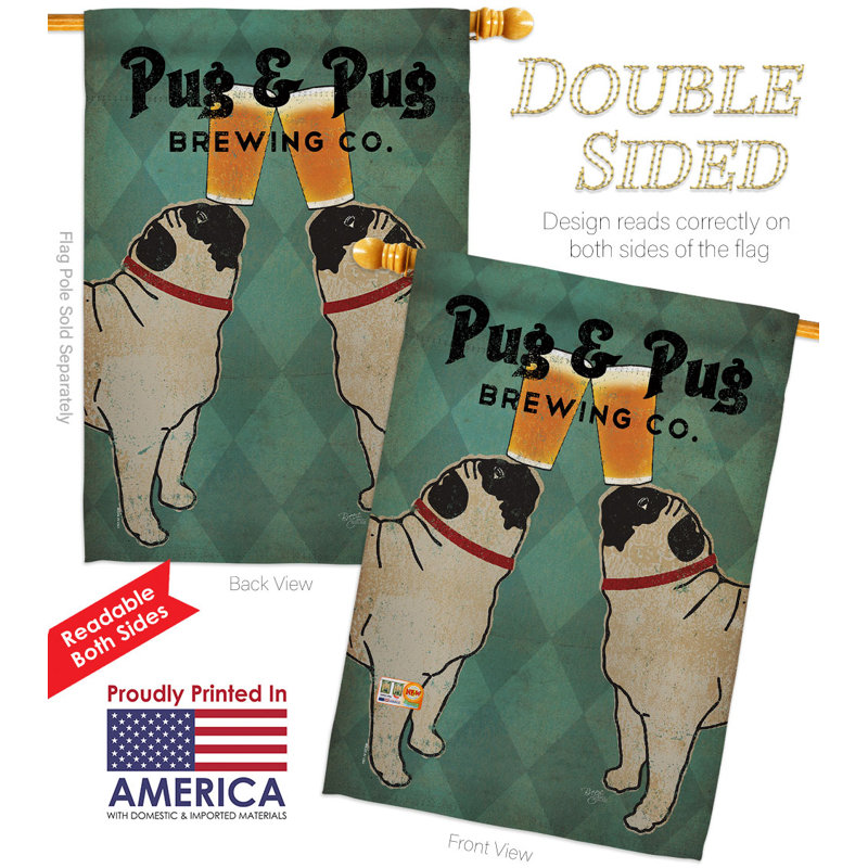 Double Sided 40'' H x 28'' W Polyester Animal House Flag