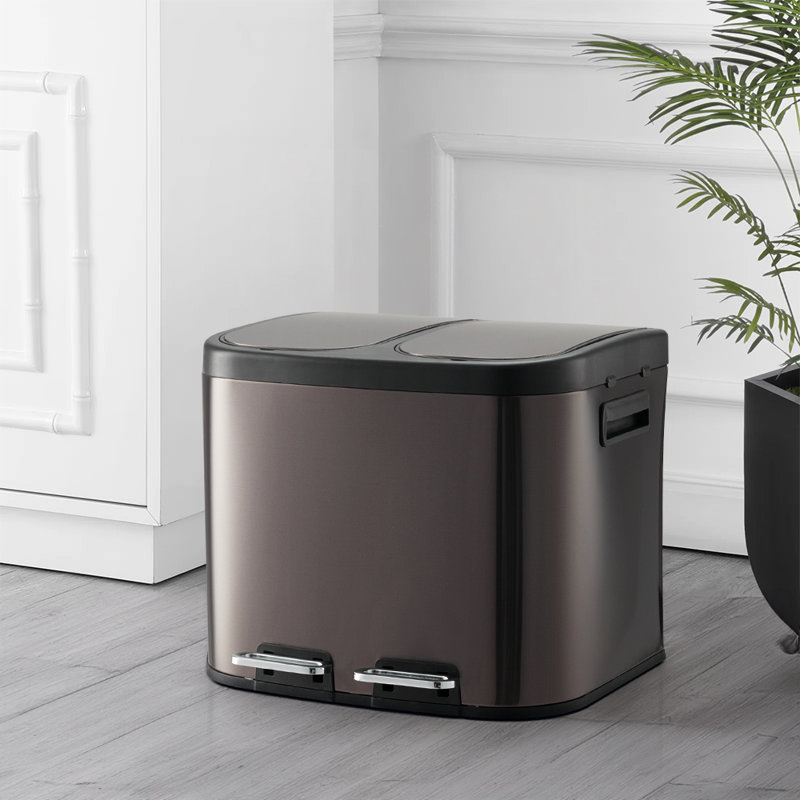 410 Stainless Steel Manual Lift Waste Bin - 20L
