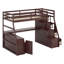 Lit mezzanine avec tiroirs, tablettes et bureau-533207080