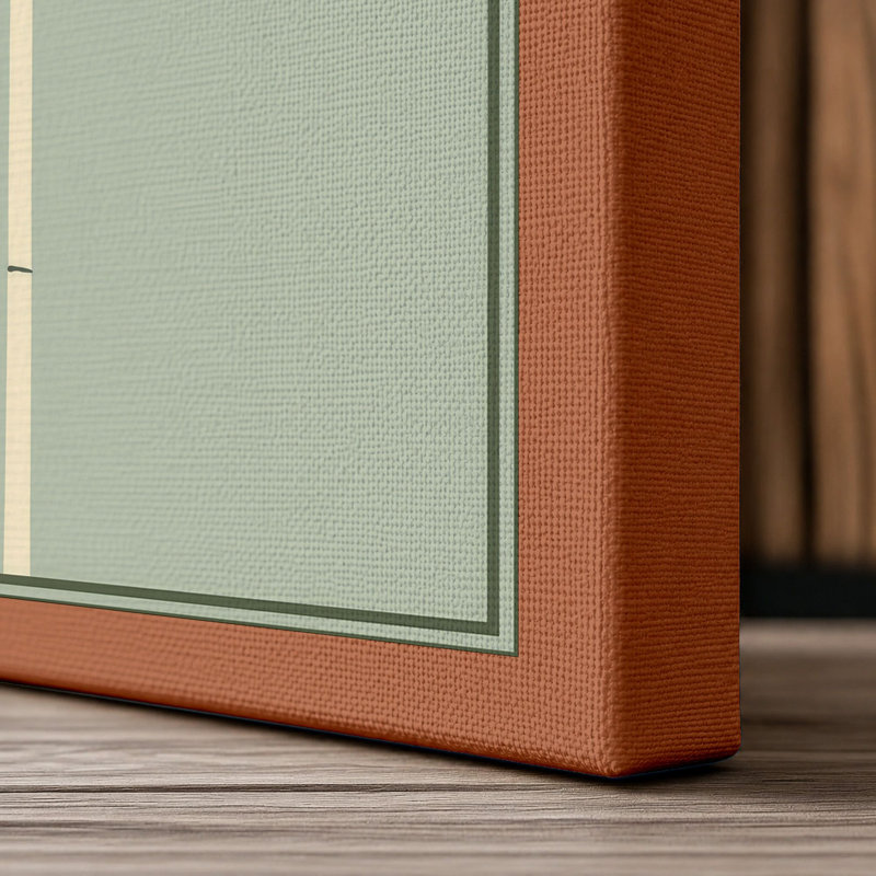 Bamboo Stillness Japandi - Wrapped Canvas, 30x20 - 76.2 x 50.8 cm, Terracotta Border