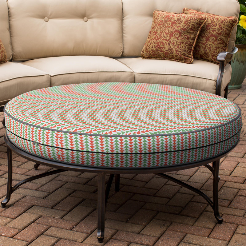 Decorative Indoor Outdoor Waterproof Round Cushion Cover, Patio UV Resistant Seat Cushion Cover, 12.7cm H x 63.5cm W