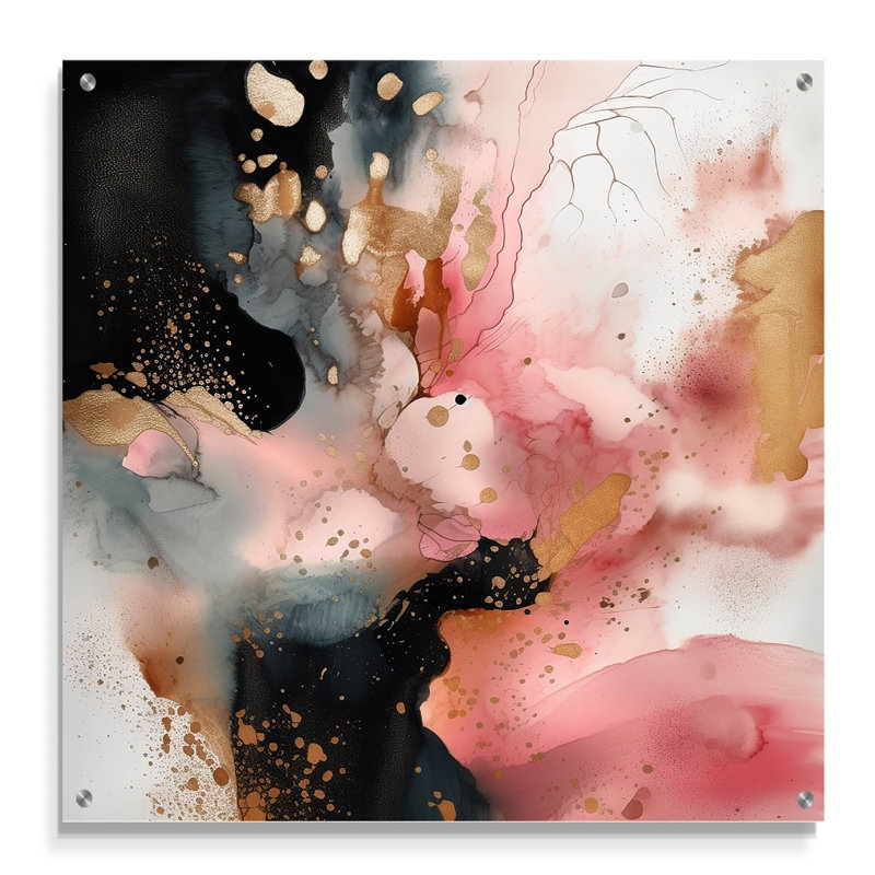 Friedel - Marbre abstrait acrylique, art mural en verre, H 36 po x l 36 po