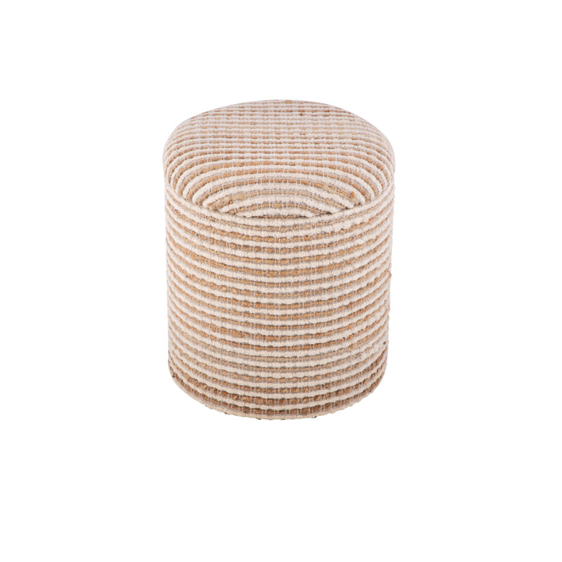 Elegant Cream 16" x 16" x 18" Round Ottoman with Hidden Storage