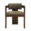 Fauteuil de salle à manger Lyddia de style néoclassique moderne, rembourré, avec structure en bois cannelé, largeur 60 cm (23,5 po).-135068430-135068428