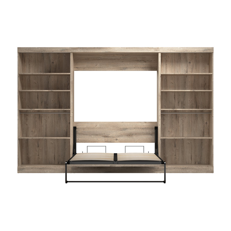 Lit escamotable Arlex, Double, Brun rustique