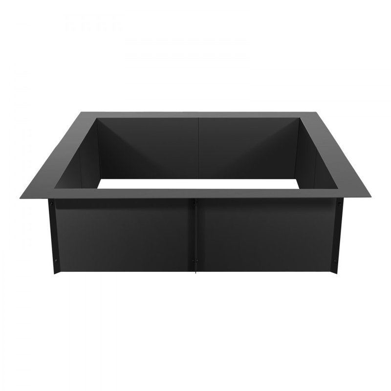 Fire Pit Ring Square  in Outer Steel Liner DIY Campfire Ring Firepit, 10" H x 36" W x 36" D