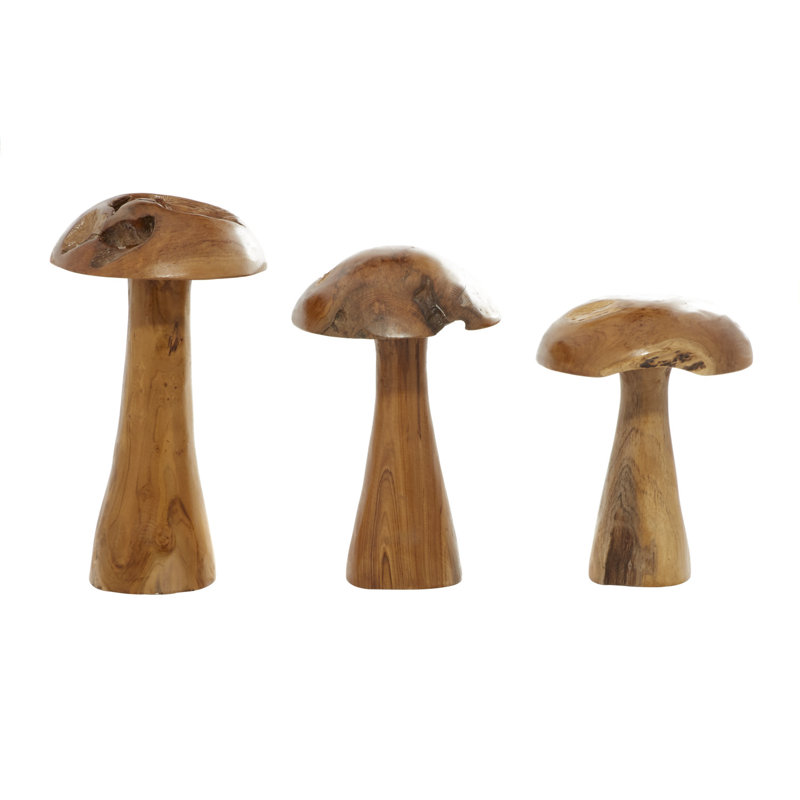 Ensemble de sculpture en bois de teck 3 pièces Woodrow