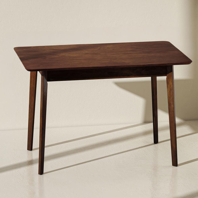 Table de salle à manger de style Mid-Century, table de salle à manger rectangulaire et pieds en bois d'hévéa, Noyer