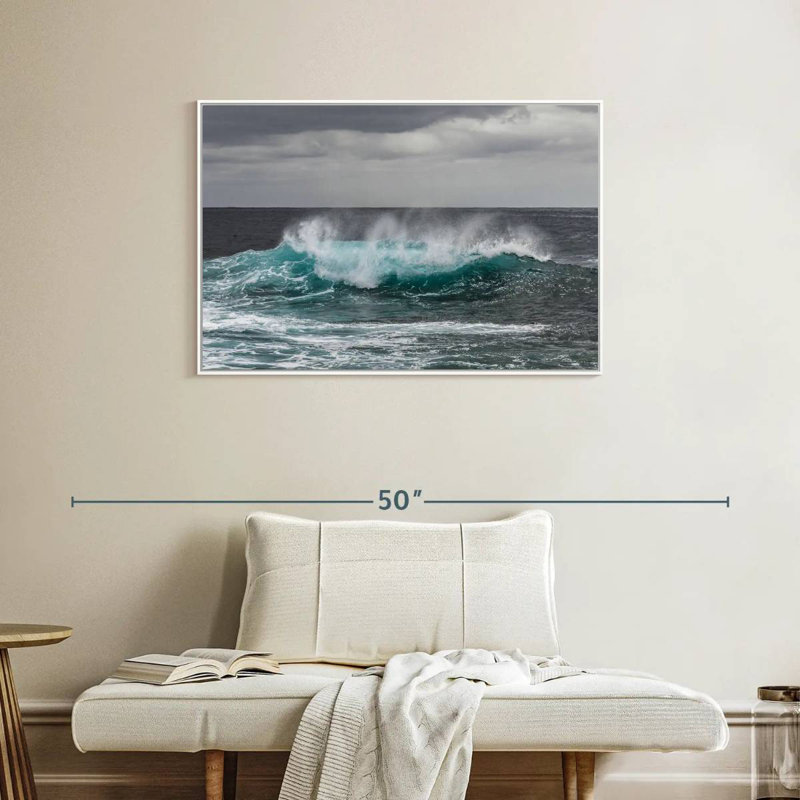 Ocean Wave Pop, Floating Frame White, 37" X 25"