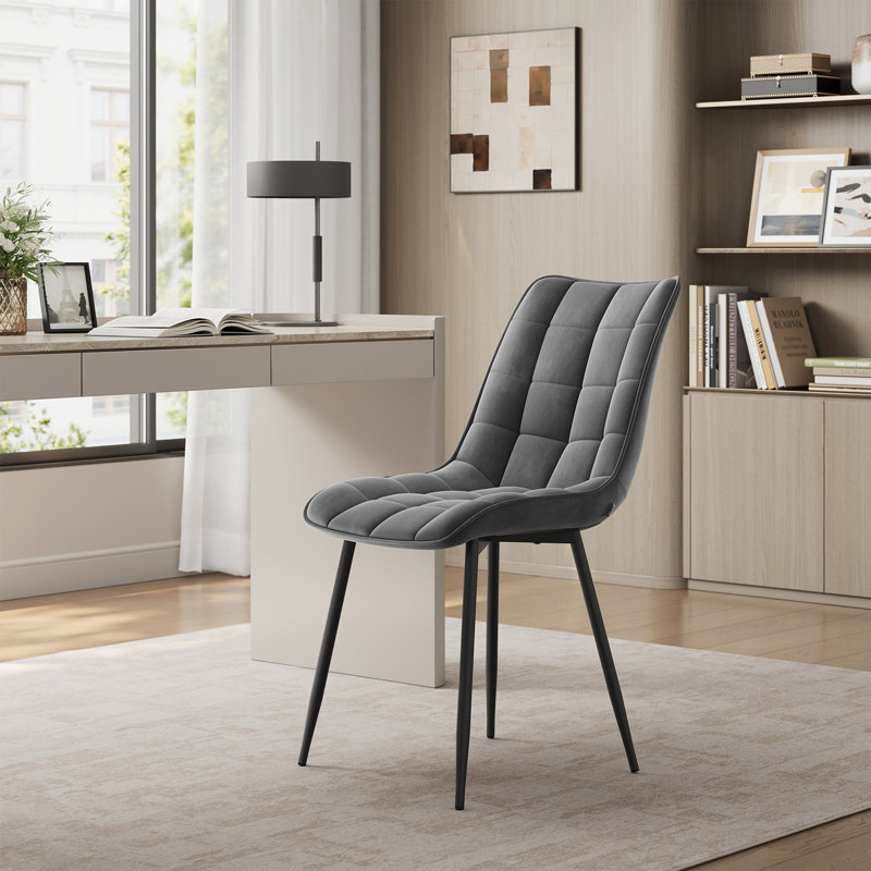 Chattooga Upholstered Dining Chair, Dark Gray, 2