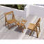 Hips Foldable Outdoor Seating With 2 Chairs And Rectangular Table, For Balcony Bistro Furniture -Like Finish Patio